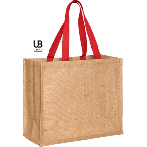 Sac shopping en jute avec poignées en coton teintée : paros 2