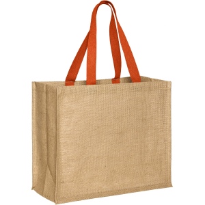 Sac shopping en jute avec poignées en coton teintée : paros