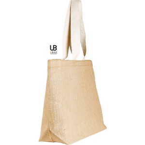 Sac shopping en jute avec anses en coton plates : baïa 2