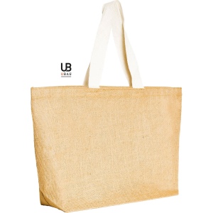 Sac shopping en jute avec anses en coton plates : baïa