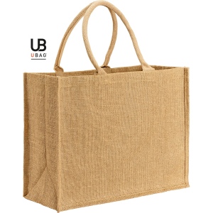 Sac shopping en jute scintillante lurex avec anses rondes ; cortina 2
