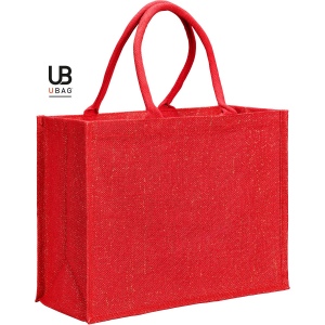 Sac shopping en jute scintillante lurex avec anses rondes ; cortina