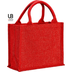 Petit sac shopping en jute scintillante lurex avec anses rondes : vail