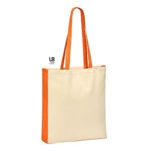 Tote bag 220 grs coton avec poignées et soufflets colorés : berkeley 7