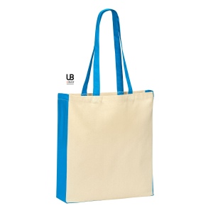 Tote bag 220 grs coton avec poignées et soufflets colorés : berkeley 5