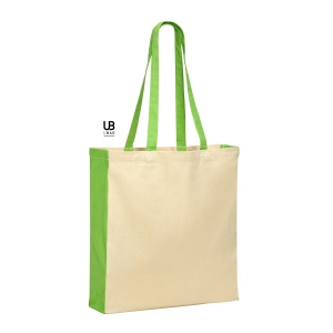 Tote bag 220 grs coton avec poignées et soufflets colorés : berkeley 6