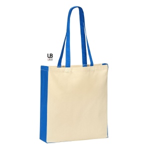 Tote bag 220 grs coton avec poignées et soufflets colorés : berkeley