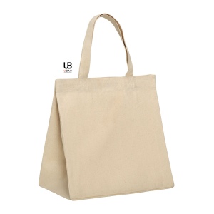 Tote bag 220grs coton avec soufflets et bouton pression : siena