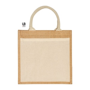 Sac shopping jute avec anses et poche avant en coton : brisbane 2
