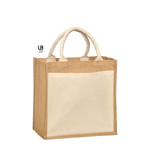 Sac shopping jute avec anses et poche avant en coton : brisbane
