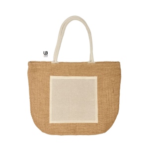 Sac shopping t-bottom jute  avec poche coton : ios 2