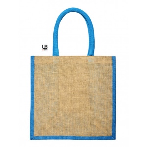 Sac shopping jute avec anses et soufflets de couleurs : brasilia 4