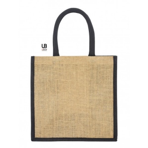 Sac shopping jute avec anses et soufflets de couleurs : brasilia 2