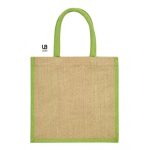 Sac shopping jute avec anses et soufflets de couleurs : brasilia 5