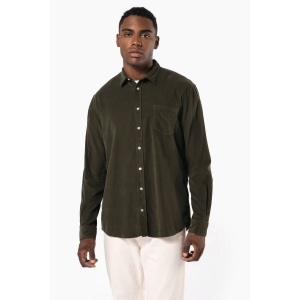 Chemise manches longues en velours homme