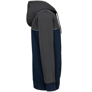 Veste molleton bicolore zippée à capuche écoresponsable unisexe 7