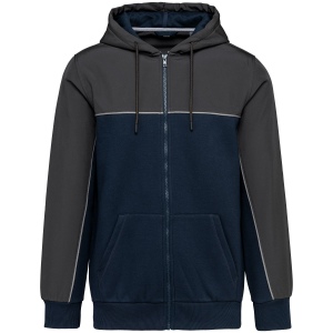 Veste molleton bicolore zippée à capuche écoresponsable unisexe 3
