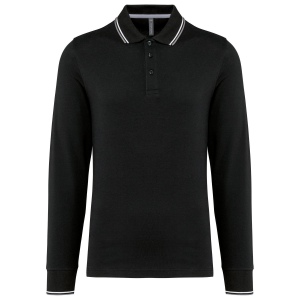 Polo maille piquée manches longues homme 2