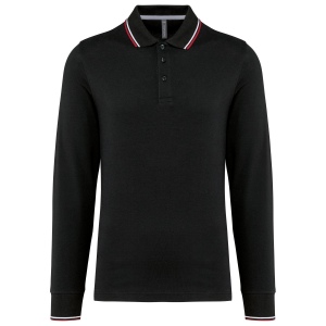 Polo maille piquée manches longues homme 3
