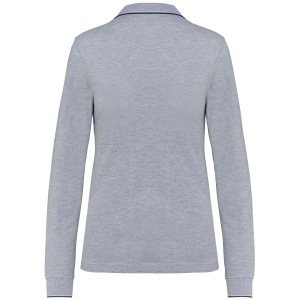 Polo maille piquée manches longues femme 10