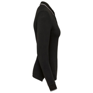 Polo maille piquée manches longues femme 12