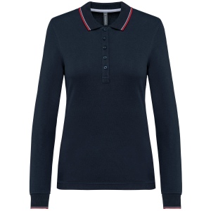 Polo maille piquée manches longues femme 4