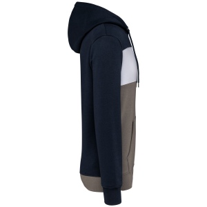 Sweat-shirt tricolore à capuche unisexe 11
