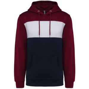 Sweat-shirt tricolore à capuche unisexe 5