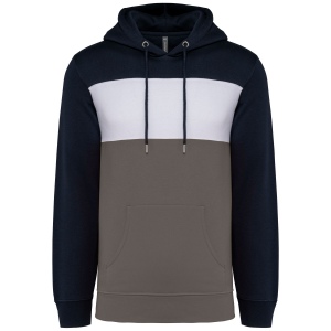 Sweat-shirt tricolore à capuche unisexe 3