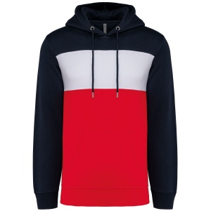 Sweat-shirt tricolore à capuche unisexe 4