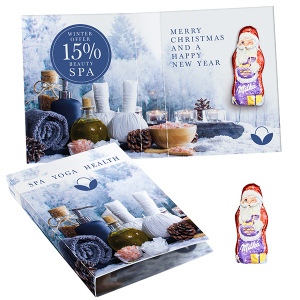 Carte à croquer avec Mini Père Noël de Milka
