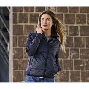 Veste bi-matière à capuche femme