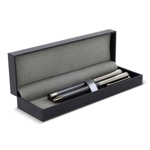 Ensemble stylo à bille et stylo roller en métal dans un coffret cadeau 2