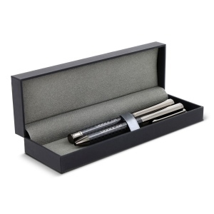 Ensemble stylo à bille et stylo roller en métal dans un coffret cadeau