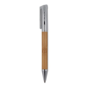 Ensemble stylo à bille et roller en métal bambou dans une boîte cadeau 3