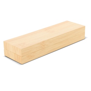 Ensemble stylo à bille et roller en métal bambou dans une boîte cadeau 4