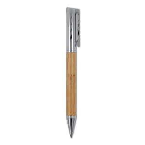 Ensemble stylo à bille et roller en métal bambou dans une boîte cadeau 6