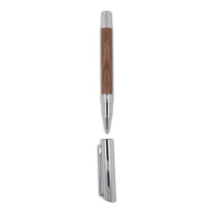 Ensemble stylo à bille et roller en métal bois de noyer dans une boîte cadeau 3