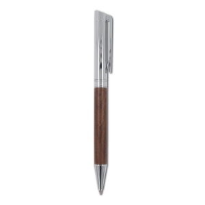 Ensemble stylo à bille et roller en métal bois de noyer dans une boîte cadeau 10
