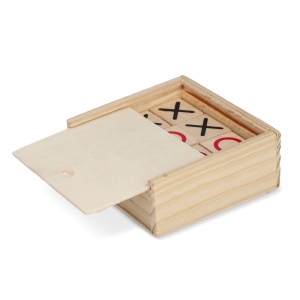 Set Tic Tac Toe dans une boîte en bois 2