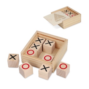 Set Tic Tac Toe dans une boîte en bois