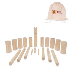 Jeu Kubb en bois en pochette
