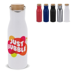 Bouteille isotherme avec couvercle en bambou 500ml