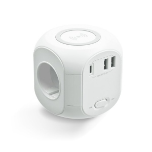MULTIPRISE CUBE AVEC CHARGEUR PAR INDUCTION ET RALLONGE 2