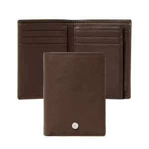 Porte-cartes Flap Button Brown