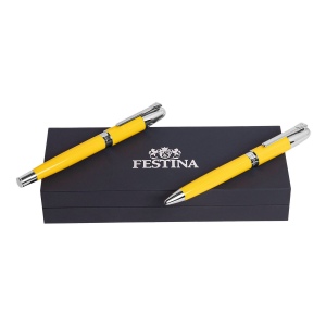 Parure Classicals Chrome Yellow (stylo bille & stylo plume)