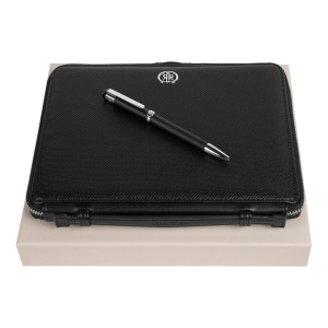 Parure Regent Black (stylo bille & conférencier A5)