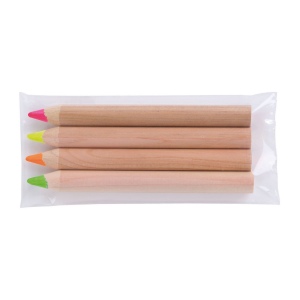 SACHET 4 SURLIGNEURS NAT 8,7cm(+Marquage identique sur chaque crayon) 2