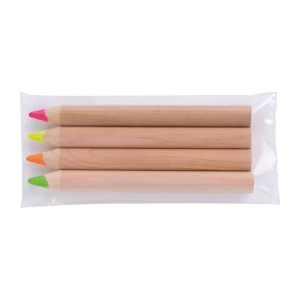 SACHET 4 SURLIGNEURS NAT 8,7cm(+Marquage identique sur chaque crayon) 3