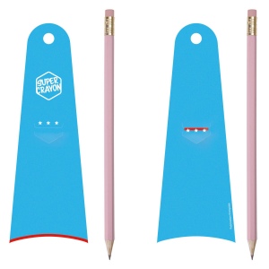SUPER CRAYON-SUPWOMAN(+Copie laser 2 faces sur cape + marquage à chaud simple une couleur sur crayon - texte uniquement) 3